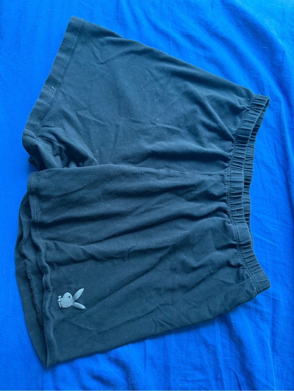 PLAYBOY Black Women's Bike Shorts with Bunny Logo